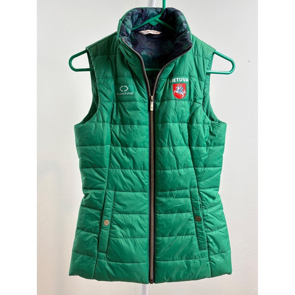 Audimas Lithuania Lietuva Green Primaloft Quilted Puffer Vest Womens XS